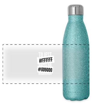This is the inscription on #ffffff # 000000 bekgrałndzie - Panoramic Glitter Thermal Bottle 500 ml - blue glitter - Front