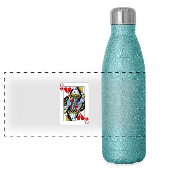 reine Heartbreaker - Gourde isotherme panoramique pailletée 500 ml - paillettes bleues - Devant