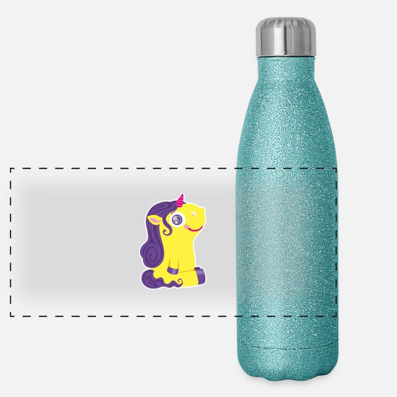 Kleines Einhorn Panorama Glitzer Isolierflasche 500 ml
