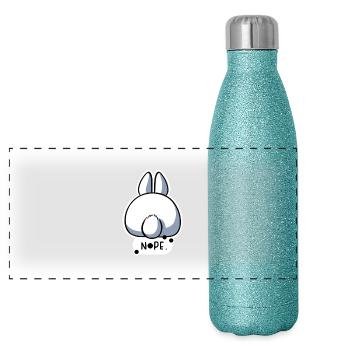 Nope - Panoramic Glitter Thermal Bottle 500 ml - blue glitter - Front