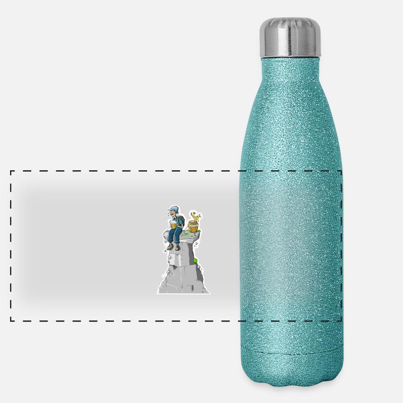 Gipfel Bier Panorama Glitzer Isolierflasche 500 ml