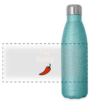 Ich bin scharf! - Panorama Glitzer Isolierflasche 500 ml - Blau Glitzer - Vorne