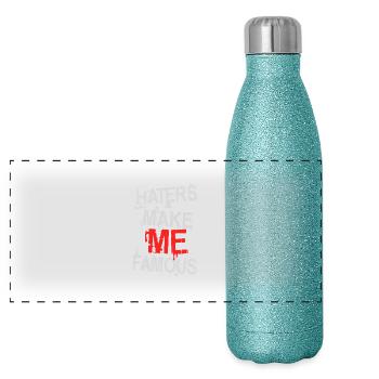 LES DÉTRACTEURS ME RENDENT CÉLÈBRE - Gourde isotherme panoramique pailletée 500 ml - paillettes bleues - Devant