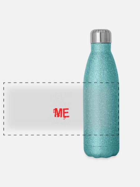 HATER MACHEN MICH BERÜHMT - Panorama Glitzer Isolierflasche 500 ml - Blau Glitzer - Vorne
