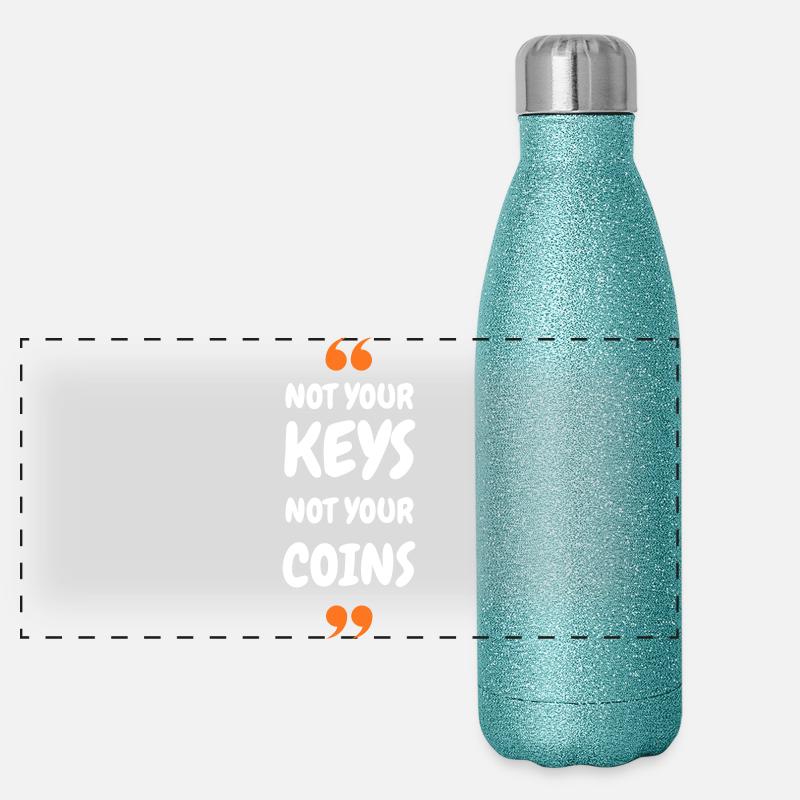 Bitcoin 2025 Security - Not Your Keys Not Your Coi Panorama Glitzer Isolierflasche 500 ml