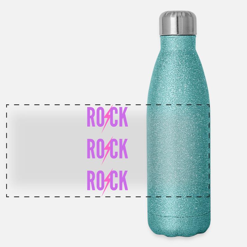 ROCK Trois Logos Violet Gourde isotherme panoramique pailletée 500 ml