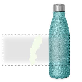 Sweden Silhouette Print - Panoramic Glitter Thermal Bottle 500 ml - blue glitter - Front