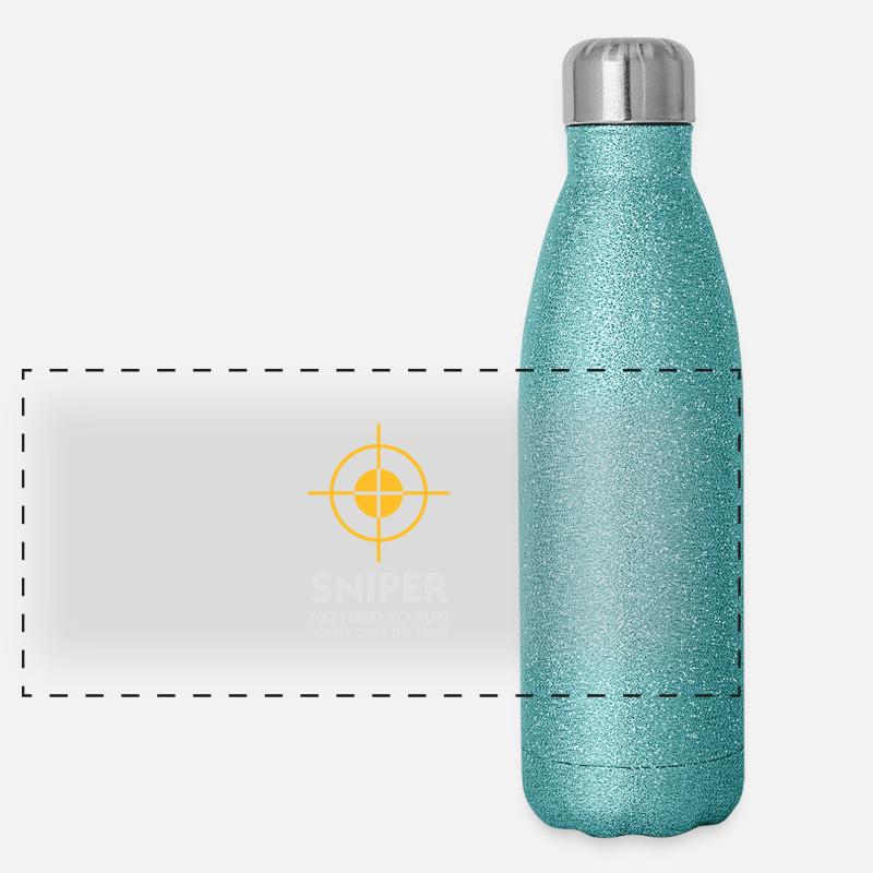 Sniper: pas besoin de courir Gourde isotherme panoramique pailletée 500 ml