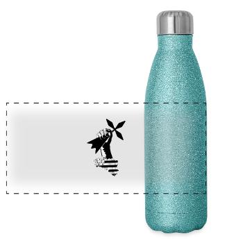 Breizh Power 6 - Panoramic Glitter Thermal Bottle 500 ml - blue glitter - Front