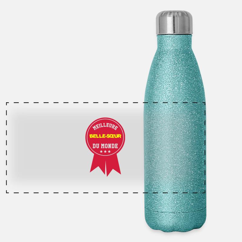 Soeur / Sœur / Sœurette / belle soeur / Frère Gourde isotherme panoramique pailletée 500 ml