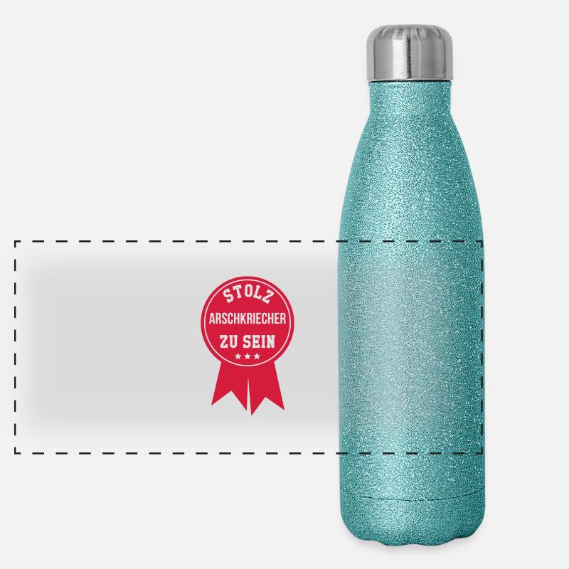 Arschkriecher Arschkriecherin Heuchler Heuchlerin Panorama Glitzer Isolierflasche 500 ml