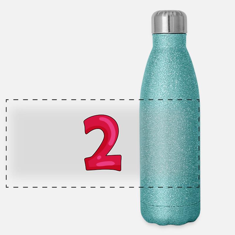 zwei Panorama Glitzer Isolierflasche 500 ml