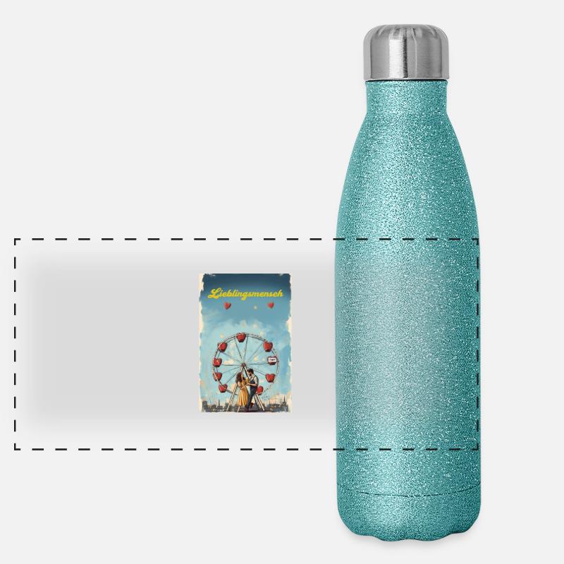 Lieblingsmensch 2.0 Panorama Glitzer Isolierflasche 500 ml