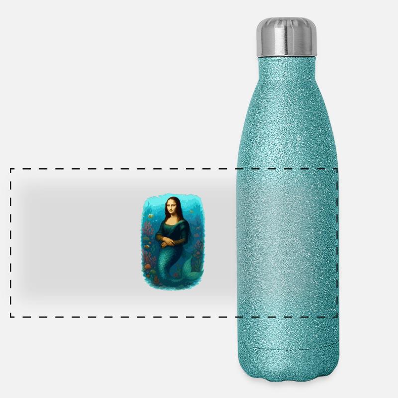 Mona Lisa mermaid Panoramic Glitter Thermal Bottle 500 ml