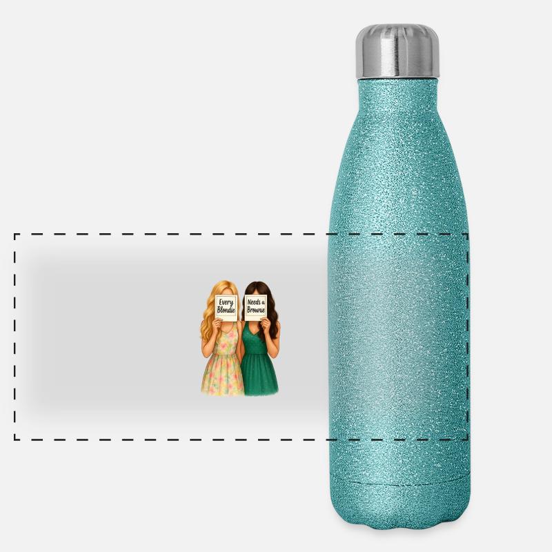 Every Blondie needs a Brownie - Freunde Motiv Panoramic Glitter Thermal Bottle 500 ml