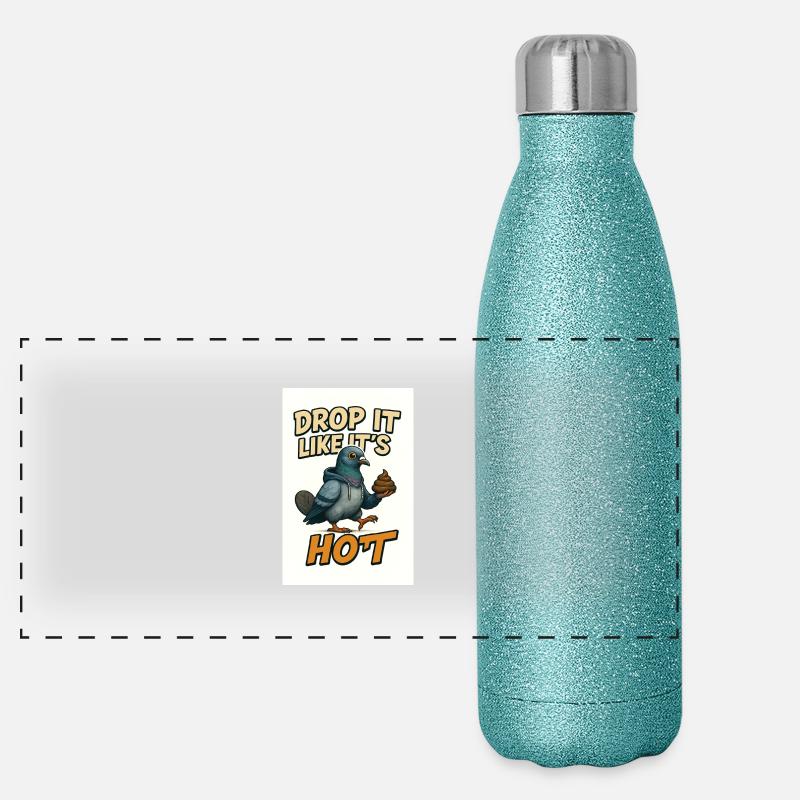 Pigeon Drop it like it's hot Panorama Glitzer Isolierflasche 500 ml