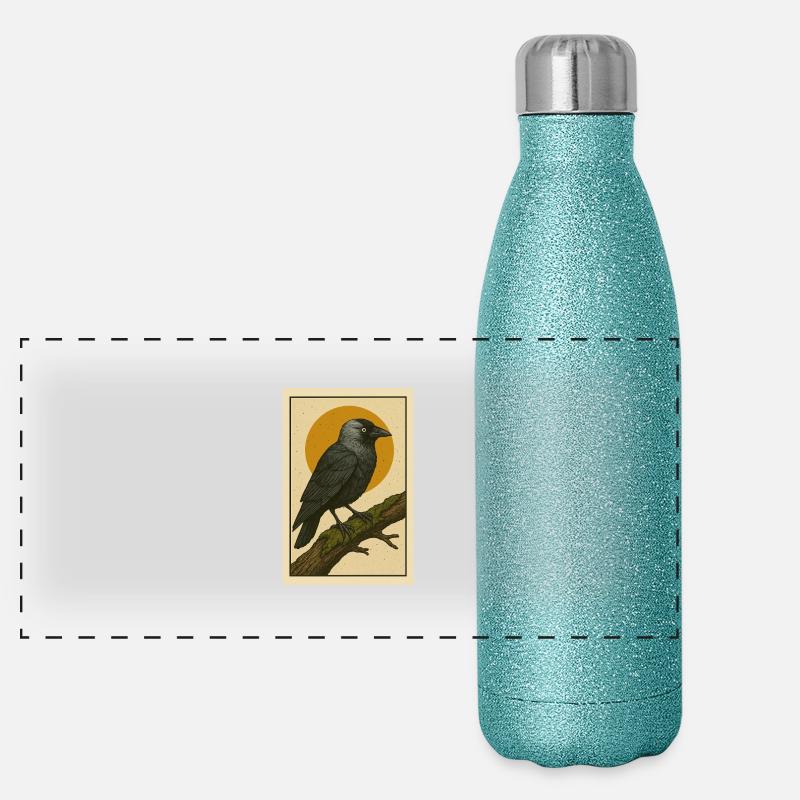 Mâcher le choucas des tours Gourde isotherme panoramique pailletée 500 ml