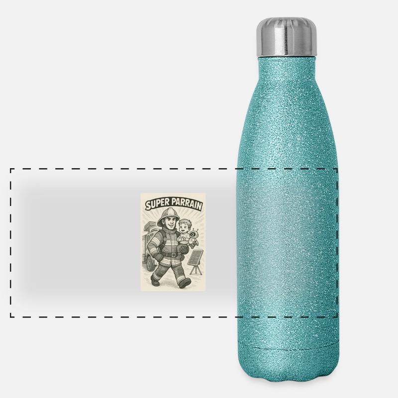 Super Firefighter Sponsor Panoramic Glitter Thermal Bottle 500 ml