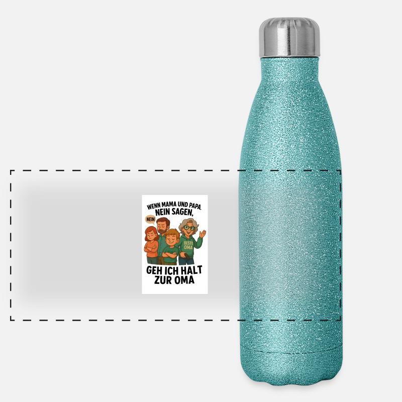 Cool/Meilleure grand-mère Gourde isotherme panoramique pailletée 500 ml