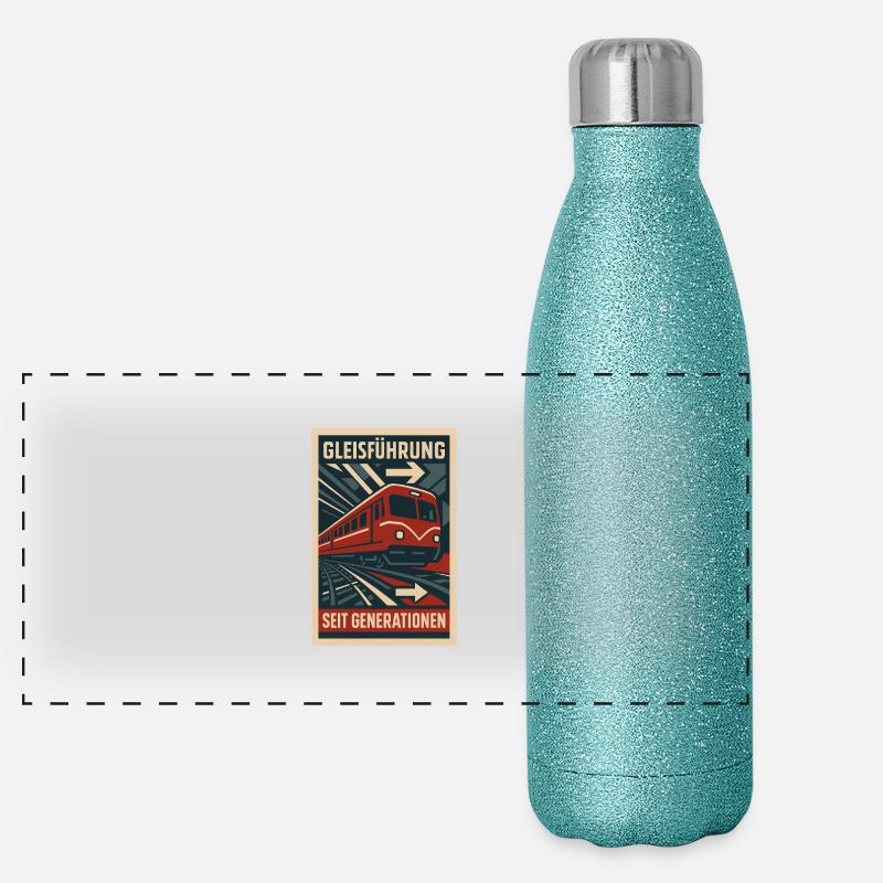 Gleis Führung Generation U Bahn Eisenbahn Panorama Glitzer Isolierflasche 500 ml