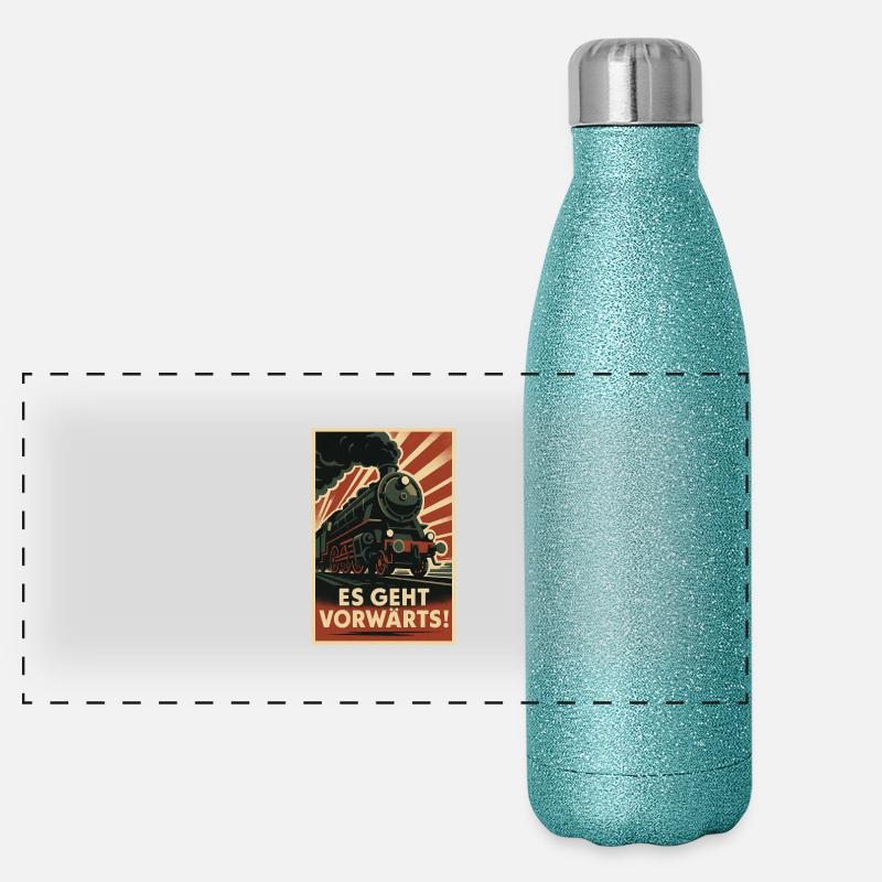 Les chemins de fer vont de l’avant Gourde isotherme panoramique pailletée 500 ml