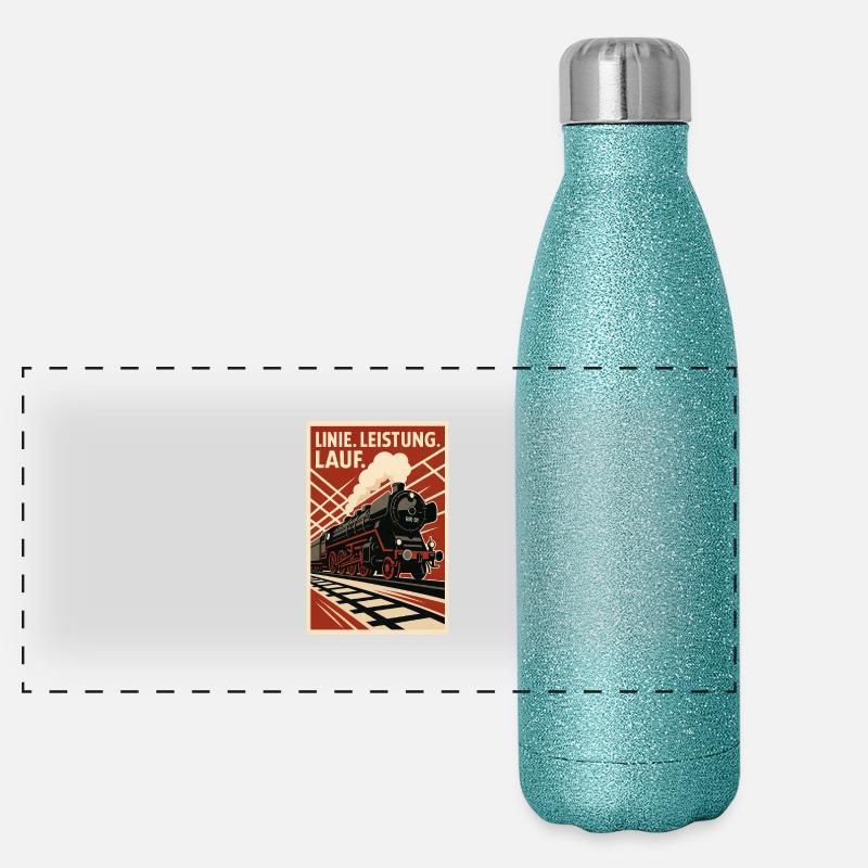 Eisenbahn Linie Lauf Leistung Panorama Glitzer Isolierflasche 500 ml