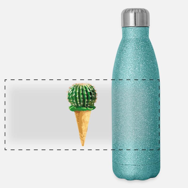 Cactus avec de la crème glacée Gourde isotherme panoramique pailletée 500 ml