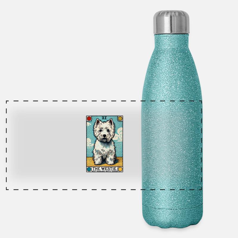 Der Westie Panorama Glitzer Isolierflasche 500 ml