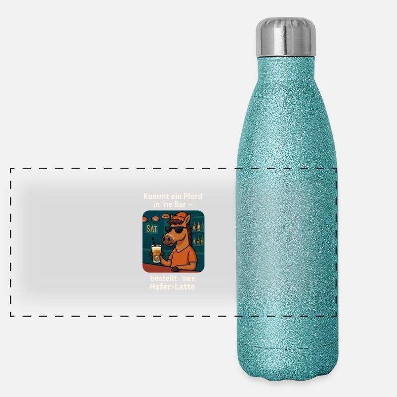 Cheval au Bar Oat Latte Gourde isotherme panoramique pailletée 500 ml
