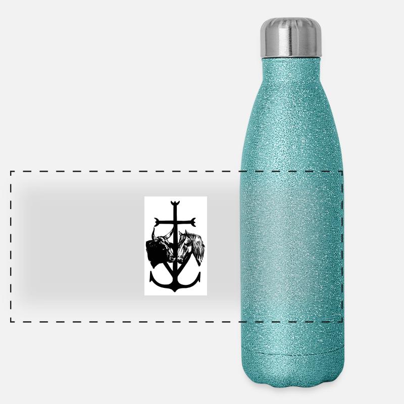 camargue - Gourde isotherme panoramique pailletée 500 ml - paillettes bleues
