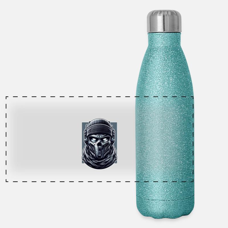 Tête de mercenaire Gourde isotherme panoramique pailletée 500 ml