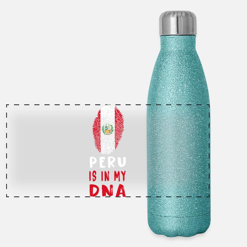 Peru is in my DNA design / gift idea Panoramic Glitter Thermal Bottle 500 ml