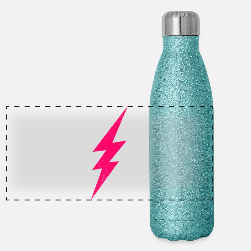 Neon Flash Illustrative Graphic Panoramic Glitter Thermal Bottle 500 ml