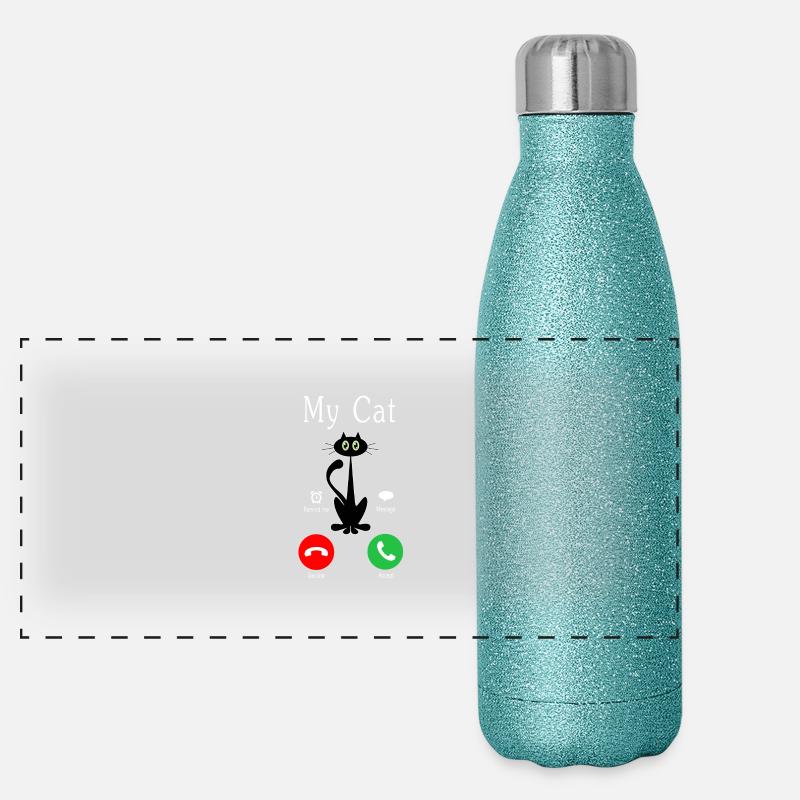 Cat is Calling Panorama Glitzer Isolierflasche 500 ml