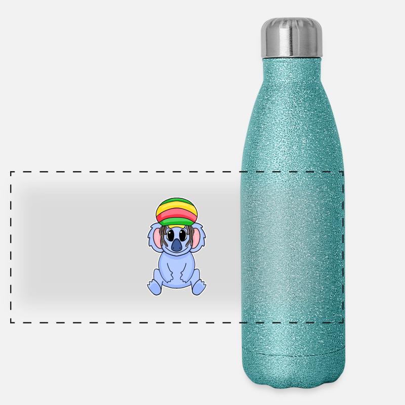 Rasta Koala Panorama Glitzer Isolierflasche 500 ml