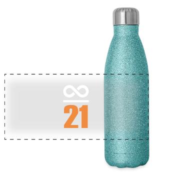 Bitcoin Sayings Store of Value Infinite 21 - Panoramic Glitter Thermal Bottle 500 ml - blue glitter - Front