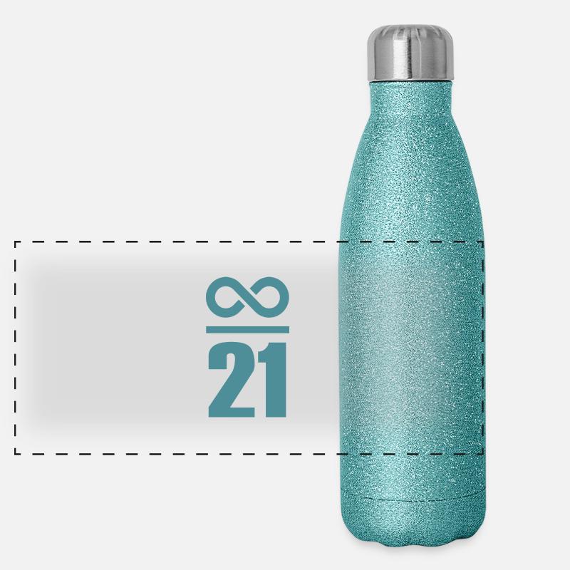 Unendlich durch 21 Millionen Bitcoin Panorama Glitzer Isolierflasche 500 ml