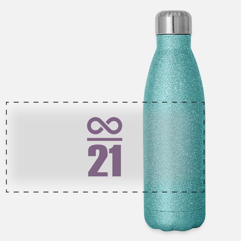 Unendlich durch 21 Millionen Bitcoin Panorama Glitzer Isolierflasche 500 ml