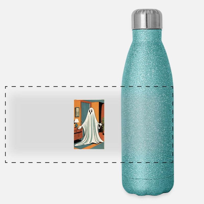 Ghost | Halloween | Creepy | Horror Panoramic Glitter Thermal Bottle 500 ml