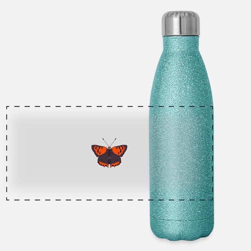 Papillons : Le Petit Papillon de Feu Gourde isotherme panoramique pailletée 500 ml