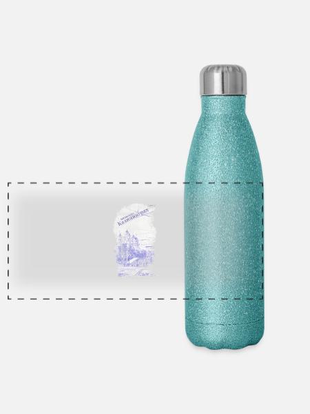 Königsberg à Kaliningrad - Gourde isotherme panoramique pailletée 500 ml - paillettes bleues - Devant