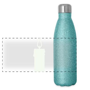 Light silhouette candle in lantern - Panoramic Glitter Thermal Bottle 500 ml - blue glitter - Front