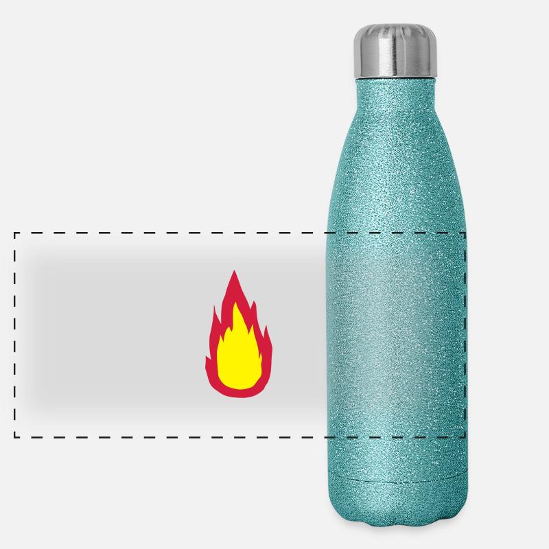 Feuer Panorama Glitzer Isolierflasche 500 ml
