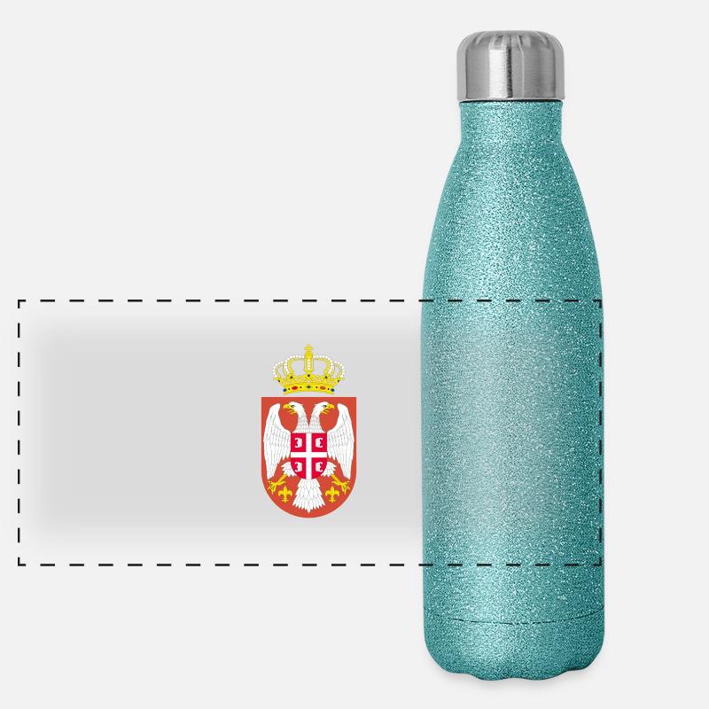 Serbischer Adler Panorama Glitzer Isolierflasche 500 ml