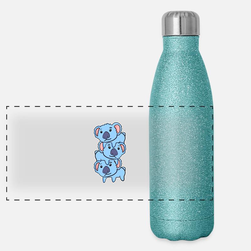 Koala Koalas - Panorama Glitzer Isolierflasche 500 ml - Blau Glitzer