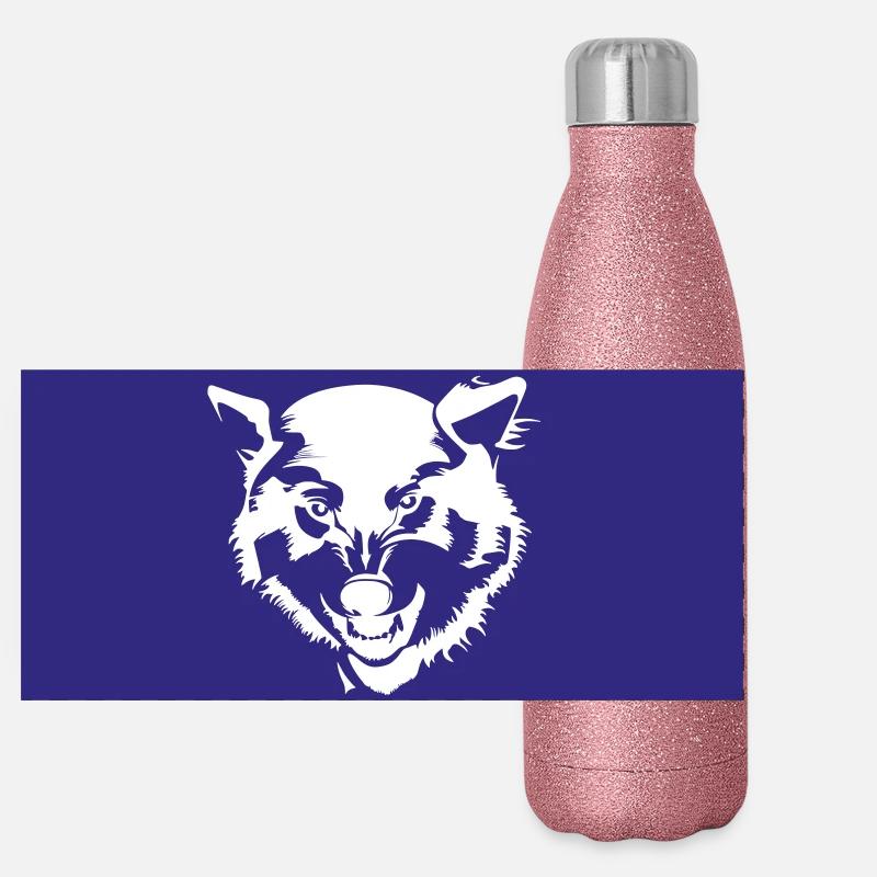 Jungwolf Panorama Glitzer Isolierflasche 500 ml