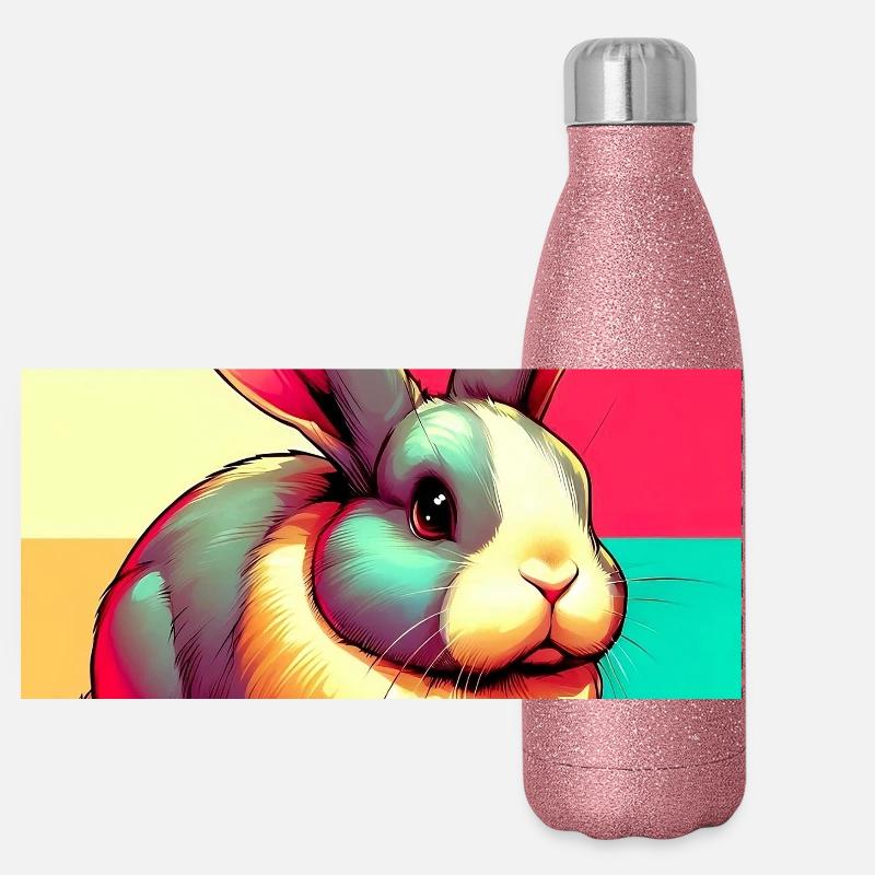lapin Gourde isotherme panoramique pailletée 500 ml