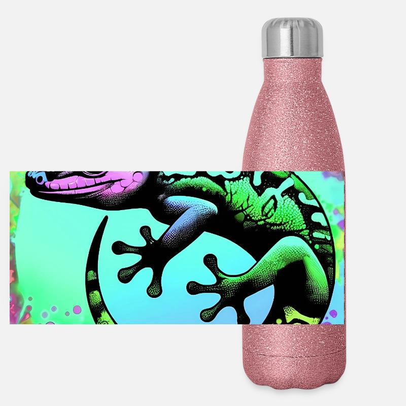 Gecko Gourde isotherme panoramique pailletée 500 ml