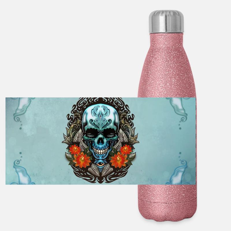Awesome skull Panoramic Glitter Thermal Bottle 500 ml