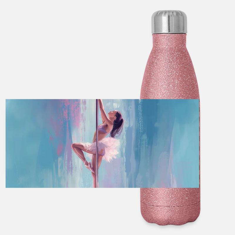 Pole-Ballerina Panorama Glitzer Isolierflasche 500 ml